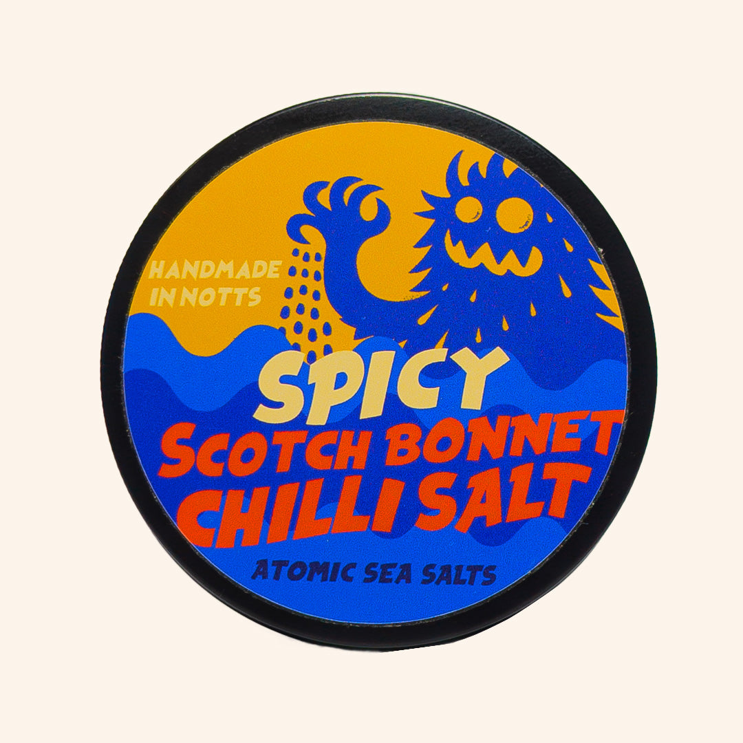 Scotch Bonnet sea salt in metal tin – spicy gourmet finishing salt